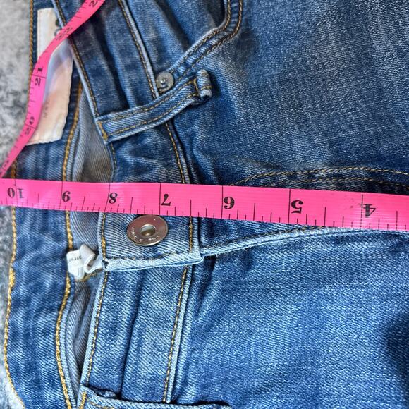 Rag & Bone Dre Low-Rise Frayed Hem Slim Boyfriend Jeans‎ Blue Women's Size 26 - Picture 11 of 12